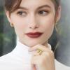 imageCicy Bell 18k Gold Plated Chunky Statement Rings for Women Teardrop Cubic Zirconia Trendy Delicate Band Rings Gifts for HerGold