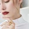 imageCicy Bell 18k Gold Plated Chunky Statement Rings for Women Teardrop Cubic Zirconia Trendy Delicate Band Rings Gifts for HerGold