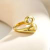 imageCicy Bell 18k Gold Plated Chunky Statement Rings for Women Teardrop Cubic Zirconia Trendy Delicate Band Rings Gifts for HerGold