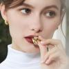 imageCicy Bell 18k Gold Plated Chunky Statement Rings for Women Teardrop Cubic Zirconia Trendy Delicate Band Rings Gifts for HerGold