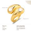 imageCicy Bell 18k Gold Plated Chunky Statement Rings for Women Teardrop Cubic Zirconia Trendy Delicate Band Rings Gifts for HerGold