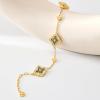 imageCicy Bell 18k Gold Plated Clover Bracelet for Women Lucky Four Leaf Shell Bracelets Trendy Birthday Jewelry GiftsGrey