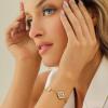 imageCicy Bell 18k Gold Plated Clover Bracelet for Women Lucky Four Leaf Shell Bracelets Trendy Birthday Jewelry GiftsGrey