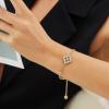 imageCicy Bell 18k Gold Plated Clover Bracelet for Women Lucky Four Leaf Shell Bracelets Trendy Birthday Jewelry GiftsNavy