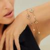 imageCicy Bell 18k Gold Plated Clover Bracelet for Women Lucky Four Leaf Shell Bracelets Trendy Birthday Jewelry GiftsNavy