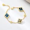 imageCicy Bell 18k Gold Plated Clover Bracelet for Women Lucky Four Leaf Shell Bracelets Trendy Birthday Jewelry GiftsNavy