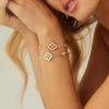 imageCicy Bell 18k Gold Plated Clover Bracelet for Women Lucky Four Leaf Shell Bracelets Trendy Birthday Jewelry GiftsRed