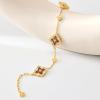 imageCicy Bell 18k Gold Plated Clover Bracelet for Women Lucky Four Leaf Shell Bracelets Trendy Birthday Jewelry GiftsRed