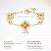 imageCicy Bell 18k Gold Plated Clover Bracelet for Women Lucky Four Leaf Shell Bracelets Trendy Birthday Jewelry GiftsRed