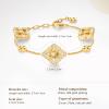 imageCicy Bell 18k Gold Plated Clover Bracelet for Women Lucky Four Leaf Shell Bracelets Trendy Birthday Jewelry GiftsWhite