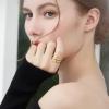 imageCicy Bell 18k Gold Plated Snake Rings for Women Garnet Red Marquise Cubic Zirconia Retro Animal Statement Rings Trendy JewelryYellow Gold