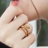 imageCicy Bell 18k Gold Plated Snake Rings for Women Garnet Red Marquise Cubic Zirconia Retro Animal Statement Rings Trendy JewelryYellow Gold