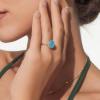 imageCicy Bell 18k Gold Plated Statement Rings Oval Aquamarine Gemstone Spinel Vintage Open Band RingsYellow Gold