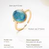 imageCicy Bell 18k Gold Plated Statement Rings Oval Aquamarine Gemstone Spinel Vintage Open Band RingsYellow Gold