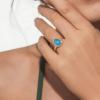 imageCicy Bell 18k Gold Plated Statement Rings Oval Aquamarine Gemstone Spinel Vintage Open Band RingsYellow Gold