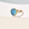 imageCicy Bell 18k Gold Plated Statement Rings Oval Aquamarine Gemstone Spinel Vintage Open Band RingsYellow Gold