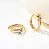 imageCicy Bell Birthstone Rings for Women 18k Gold Steel Dainty Lucky Stackable Birthday Gifts Rings03MarchBlue