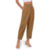 imageCicy Bell Casual Dress Pants High Waisted Button Work Office Pleated Trousers with PocketsBrown