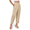 imageCicy Bell Casual Dress Pants High Waisted Button Work Office Pleated Trousers with PocketsKhaki
