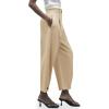 imageCicy Bell Casual Dress Pants High Waisted Button Work Office Pleated Trousers with PocketsKhaki