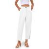 imageCicy Bell Casual Dress Pants High Waisted Button Work Office Pleated Trousers with PocketsWhite