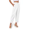 imageCicy Bell Casual Dress Pants High Waisted Button Work Office Pleated Trousers with PocketsWhite