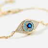 imageCicy Bell Evil Eye Bracelet 18k Gold Plated Turquoise Zirconia Link Bracelets Trendy Jewelry Gift for Women Adjustable 59quot with 19 ExtenderGold