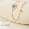 imageCicy Bell Evil Eye Bracelet 18k Gold Plated Turquoise Zirconia Link Bracelets Trendy Jewelry Gift for Women Adjustable 59quot with 19 ExtenderGold
