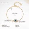 imageCicy Bell Evil Eye Bracelet 18k Gold Plated Turquoise Zirconia Link Bracelets Trendy Jewelry Gift for Women Adjustable 59quot with 19 ExtenderGold