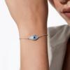 imageCicy Bell Evil Eye Bracelet 18k Gold Plated Turquoise Zirconia Link Bracelets Trendy Jewelry Gift for Women Adjustable 59quot with 19 ExtenderSilver