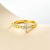 imageCicy Bell Four Leaf Clover Rings for Women Trendy 18k Gold Plated Cubic Zirconia Beaded Stacking Ring Good Luck Jewelry GiftsGold