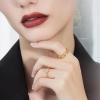 imageCicy Bell Four Leaf Clover Rings for Women Trendy 18k Gold Plated Cubic Zirconia Beaded Stacking Ring Good Luck Jewelry GiftsGold