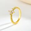 imageCicy Bell Four Leaf Clover Rings for Women Trendy 18k Gold Plated Cubic Zirconia Beaded Stacking Ring Good Luck Jewelry GiftsGold