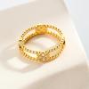 imageCicy Bell Four Leaf Clover Rings for Women Trendy 18k Gold Plated Cubic Zirconia Beaded Stacking Ring Good Luck Jewelry GiftsZ1Gold