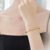 imageCicy Bell Mobius Bangle Bracelets for Women Trendy 18k Gold Plated Cubic Zirconia Minimalist Stackable Bracelets Jewelry GiftsZ1Gold