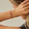 imageCicy Bell Platinum Plated Link Bracelet Synthetic Moonstone Adjustable Cable Chain Station Bracelets 59quot 19quot ExtenderCherry Red