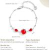 imageCicy Bell Platinum Plated Link Bracelet Synthetic Moonstone Adjustable Cable Chain Station Bracelets 59quot 19quot ExtenderCherry Red