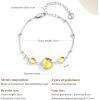 imageCicy Bell Platinum Plated Link Bracelet Synthetic Moonstone Adjustable Cable Chain Station Bracelets 59quot 19quot ExtenderLemon Yellow