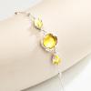 imageCicy Bell Platinum Plated Link Bracelet Synthetic Moonstone Adjustable Cable Chain Station Bracelets 59quot 19quot ExtenderLemon Yellow