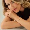 imageCicy Bell Platinum Plated Link Bracelet Synthetic Moonstone Adjustable Cable Chain Station Bracelets 59quot 19quot ExtenderLemon Yellow