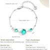imageCicy Bell Platinum Plated Link Bracelet Synthetic Moonstone Adjustable Cable Chain Station Bracelets 59quot 19quot ExtenderMarine Green