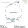 imageCicy Bell Platinum Plated Link Bracelet Synthetic Moonstone Adjustable Cable Chain Station Bracelets 59quot 19quot Extenderwhite gold1