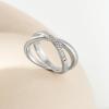imageCicy Bell Platinum Plated X Rings for Women Trendy Cubic Zirconia Criss Cross Statement Ring Birthday Valentines Day Jewelry GiftsWhite Gold