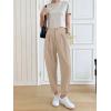 imageCicy Bell Women Casual High Waisted Button Pencil Pants Work Office Straight Leg Dress Pants Fold Pleated TrousersApricot