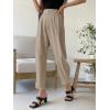 imageCicy Bell Women Casual High Waisted Button Pencil Pants Work Office Straight Leg Dress Pants Fold Pleated TrousersApricot