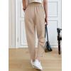 imageCicy Bell Women Casual High Waisted Button Pencil Pants Work Office Straight Leg Dress Pants Fold Pleated TrousersApricot
