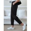 imageCicy Bell Women Casual High Waisted Button Pencil Pants Work Office Straight Leg Dress Pants Fold Pleated TrousersBlack