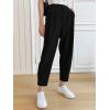 imageCicy Bell Women Casual High Waisted Button Pencil Pants Work Office Straight Leg Dress Pants Fold Pleated TrousersBlack