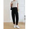 imageCicy Bell Women Casual High Waisted Button Pencil Pants Work Office Straight Leg Dress Pants Fold Pleated TrousersBlack