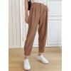 imageCicy Bell Women Casual High Waisted Button Pencil Pants Work Office Straight Leg Dress Pants Fold Pleated TrousersDark Khaki